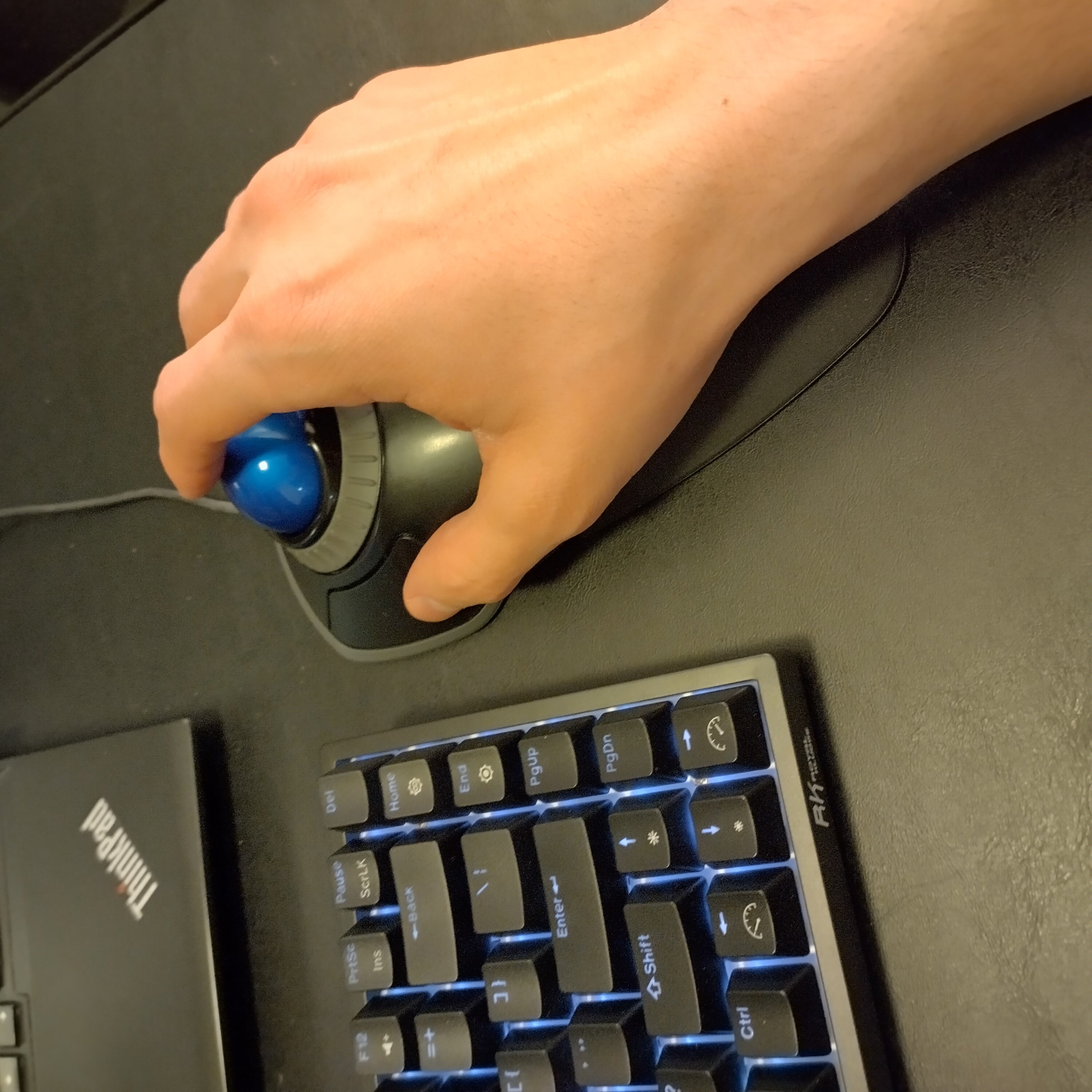 My hand on the trackball